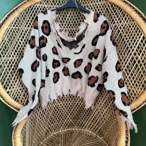 Miracle Cream and Brown Leopard Sweater